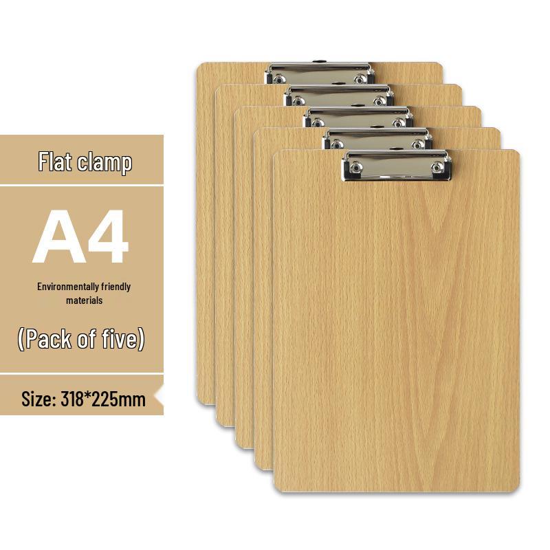 Set di 5 Cartelline A4 con Portapenne, Blocco da Scrittura A5, Cartellina in Legno A3 e Porta Menu