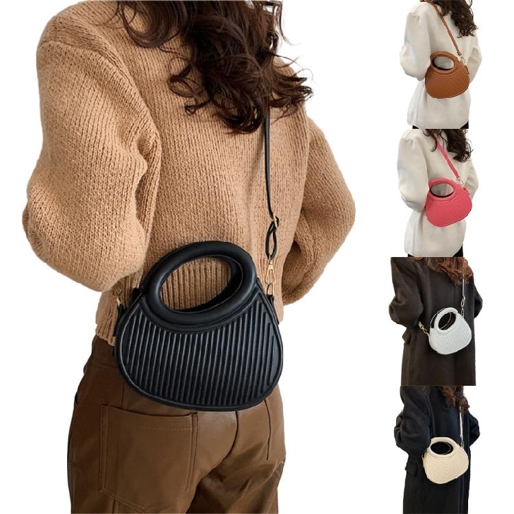 Fashionable Shoulder Bag for Women PU Messengers Bag Half Moon Crossbody Bag