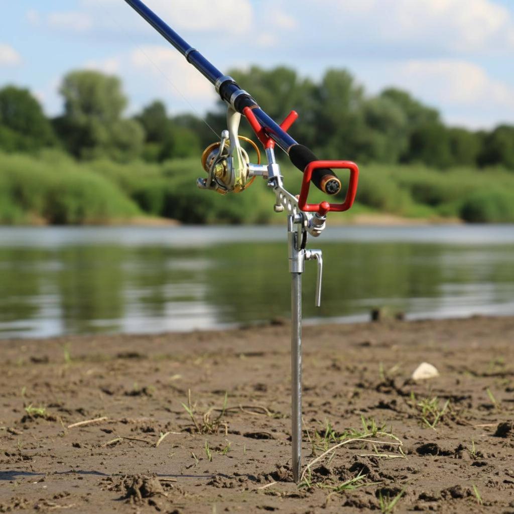 Stainless Steel Fishing Pole Holder Long-Lasting Stainless Steel Rod Holder Fishing Pole Spike Stand Adjustable Shore Casting