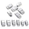 5Pcs Stainless Steel Clasp Crimp Jaw Hook Watch Band Clasp for Leather Silicone Bracelet Jewelry Making DIY Connect Lace Buckle