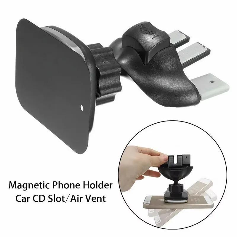 Universal Car Mobile Phone Holder 360°Rotation Air Outlet Magnetic CD Port Suction Creative Car Navigation Holder Air Vent Stand