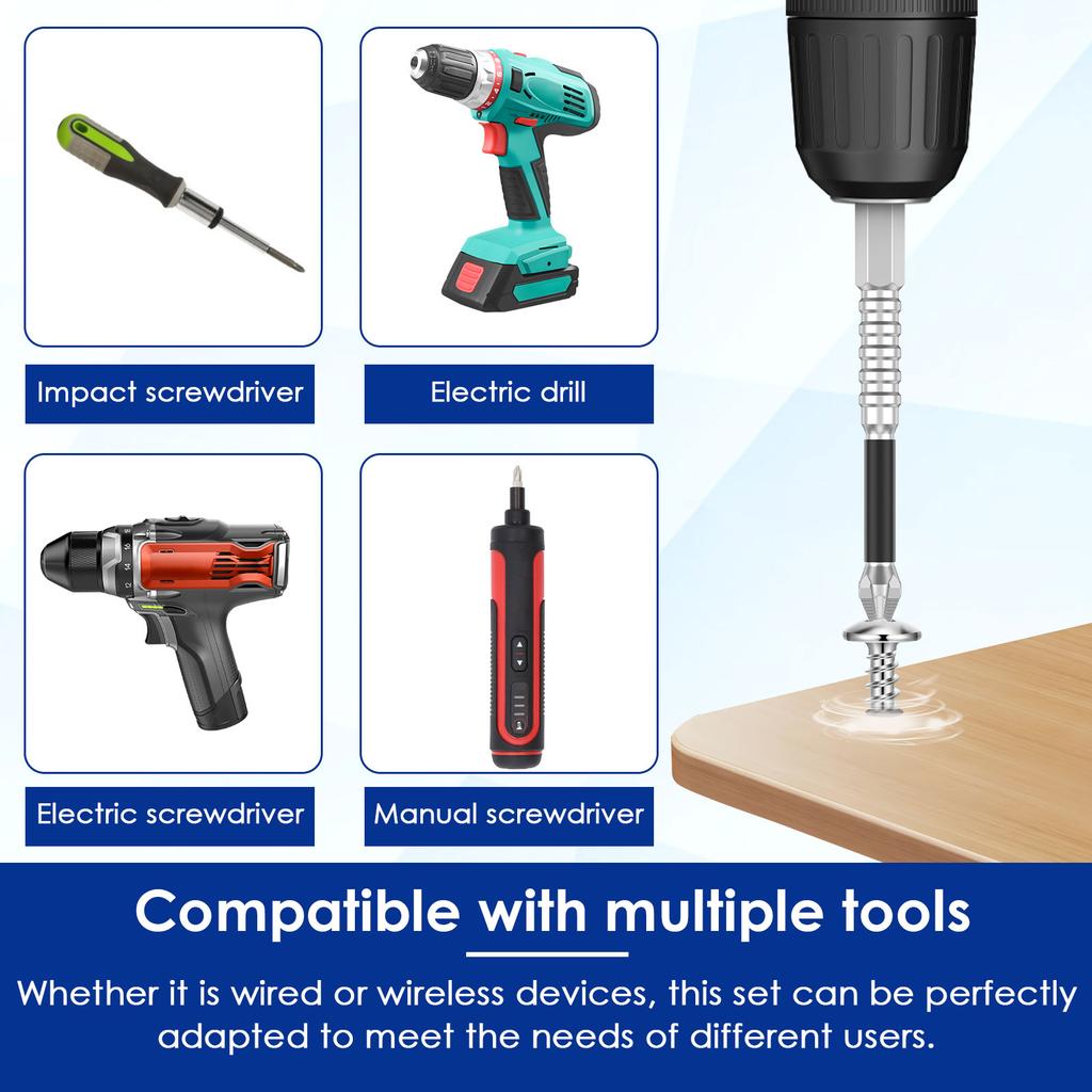 18 Pcs Magnetic Screwdriver Drill Bit Set Multi Size Carbon Steel Hex Shank Nonslip Impact Driver Bit for Maintenance Hand Tools