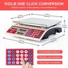 Digital Price Computing Scale 66lb/30kg Commercial Produce Scale with Stainless Steel Platform and Green Backlight LCD Display
