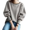 Spring Japanese Style Women's Round Neck Color Block Slimming Pullover Top - Available in 3 Colors