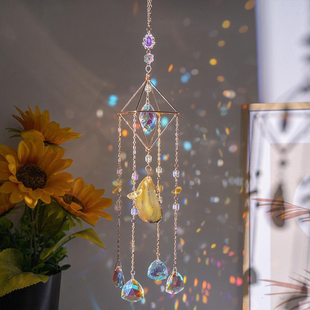 Window hanging AB color agate sheet crystal lighting sun catcher pendant Dusk sun catcher