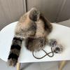 Pälsmössa Dam Imitation Rävpäls Vinter Varm Förtjockad Mongolisk Mössa Mode Söt Lei Feng-mössa