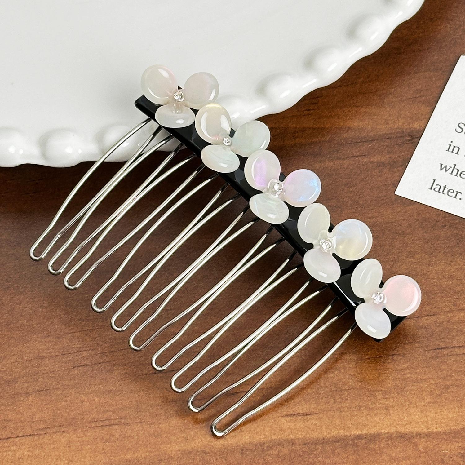 

Модный ацетатный аксессуар для волос с мерцающими бриллиантами для повседневного использования White7.3cm