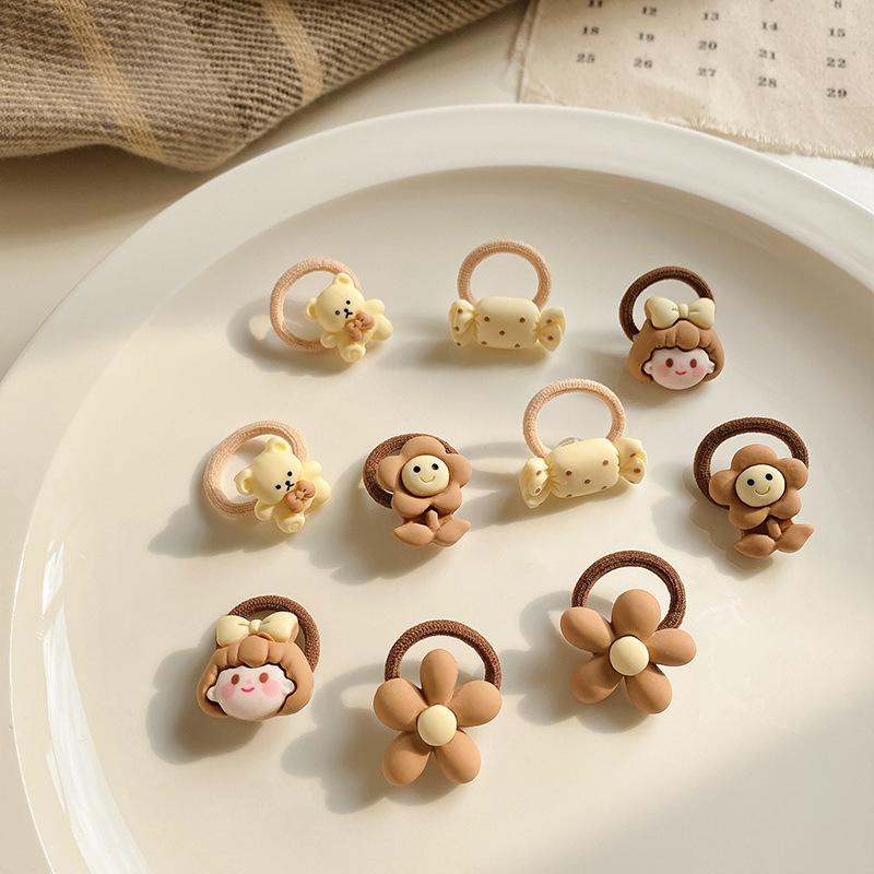 Mléčná káva čelenka do vlasů: Bezpoškození, vysoce elastická mašle čelenka pro dívky, miminka a děti - stylový vlasový doplněk.