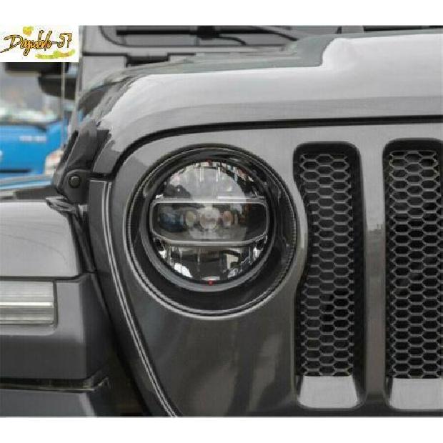For Jeep Wrangler JL JT Gladiator 18-22 ABS Carbon Front Light Headlight Cover