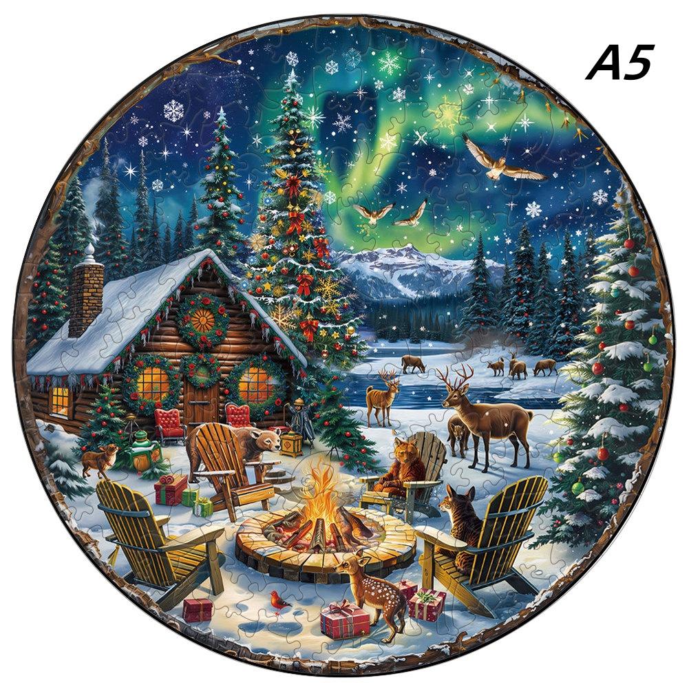 Schmuck Kätzchen Holzpuzzles Tier-Thema für Kinder und Erwachsene Xmas Gruselige Feiertage DIY Intelligentes Holzspielzeug
