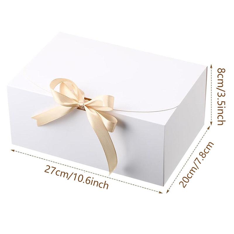 WTEMPO 10PCS Kraft Paper Gift Boxes with Ribbon Bow Multipurpose Jewelry Display Packaging Ideal for Bridesmaid Gifts Wedding Favors