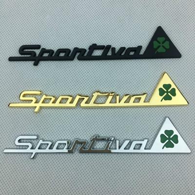 Metaal Sportiva Klavertje Vier Groen Delta Auto Zijscherm Embleem Badge Sticker Decal voor A-lfa Ro//meo 4C 8C 156 166 159 Giulietta Spider GT