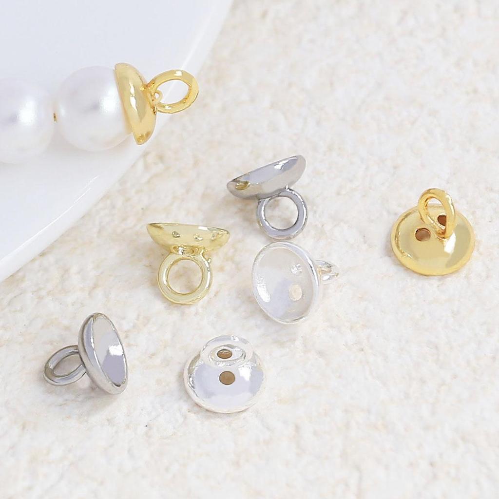 18k Gold-Plated Double-Hole End Cap for DIY Jewelry Making