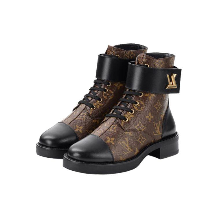 Louis Vuitton Lv Wonderland Monogram Canvas Combat Boots Brown Women's 1A2Q3I