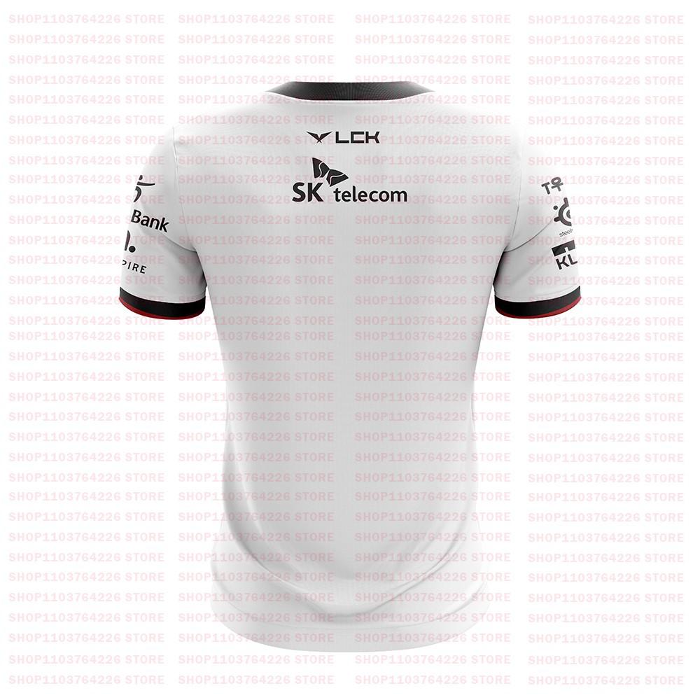 2024 Skt T1 Uniform Jersey E-sports T-shirt LoL S14 Faker Men's T-shirt Sports Game 3d Children's Short Sleeve Top T-shirt
