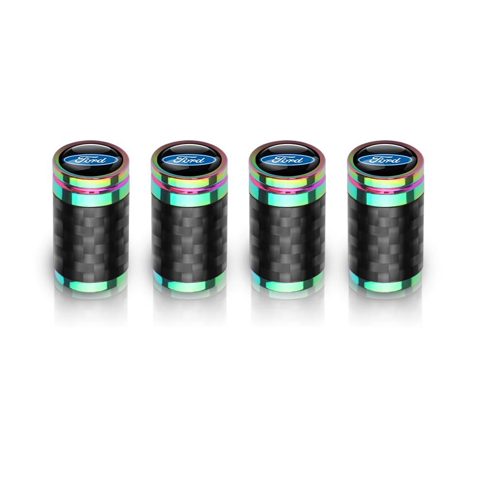 4Pcs Carbon Fiber Car Wheel Tire Valve Stem Air Cap Auto Decoration For Ford Fiesta Focus 2 Mk3 Mondeo Mk4 Ranger Kuga Mustang