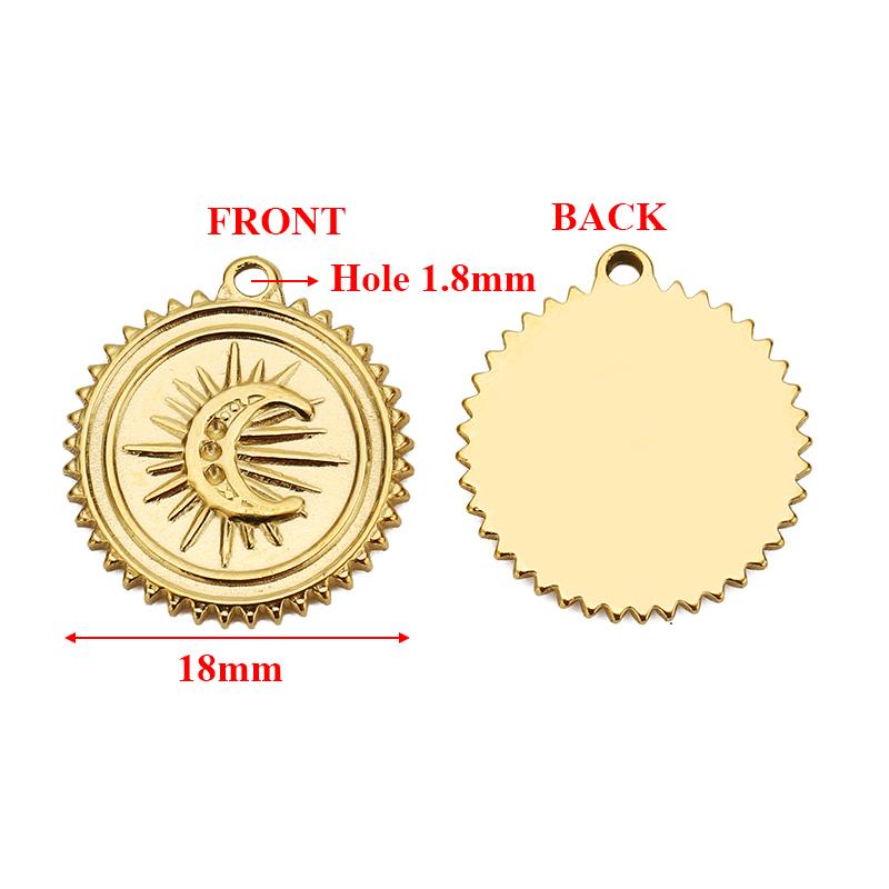 5pcs Stainless Steel Heart Charms Star Moon Pendants for DIY Women Fashion Jewelry Sweater Chains Necklaces Findings Supplies