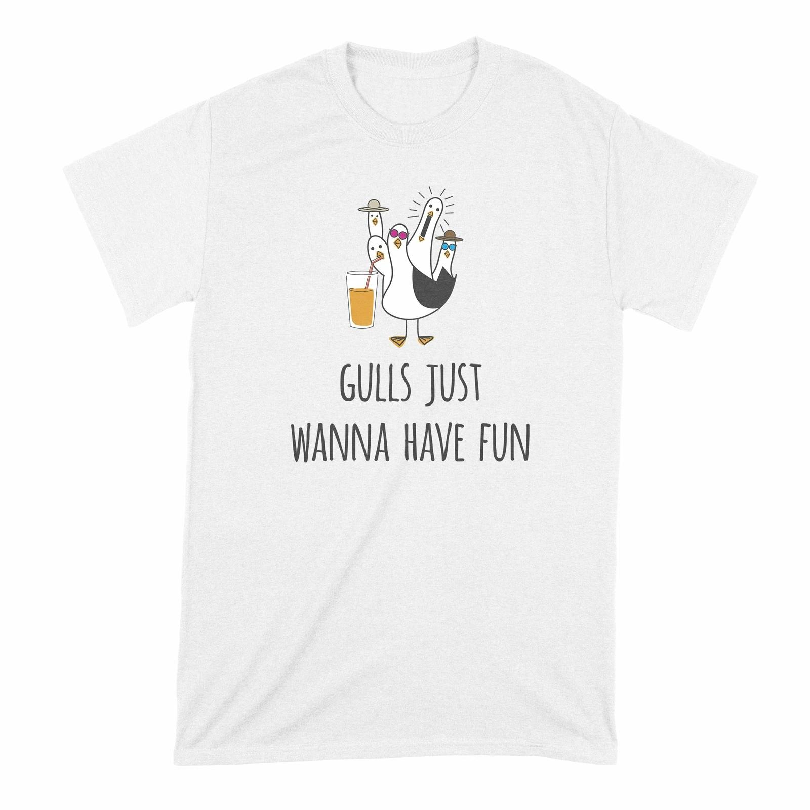 Gulls Just Wanna Have Fun Shirt Funny Seagull Shirt 2XL