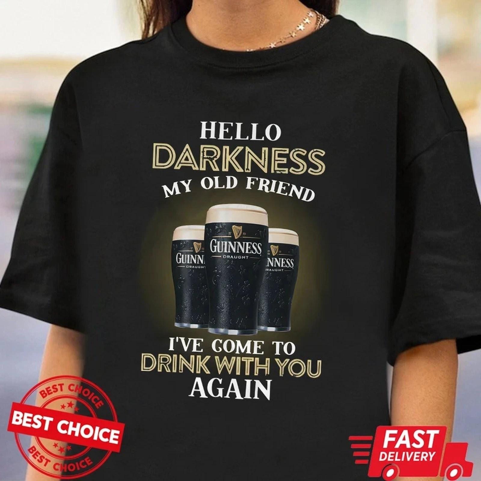 Hello Darkness My Old Friend Funny Graphic Tee Mens Womens Unisex T-Shirt M