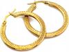 Gold Earrings 585 Wide Decorated Hoops 2.92g Fashionable Design Classic 14k