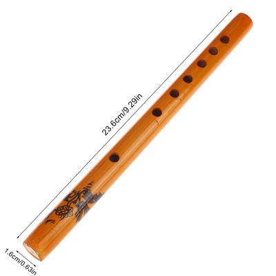 1PC Chinese Traditional 6 Holes Vertical Bamboo Flute Wooden Color Clarinet Student Musical Instrument for Beginners