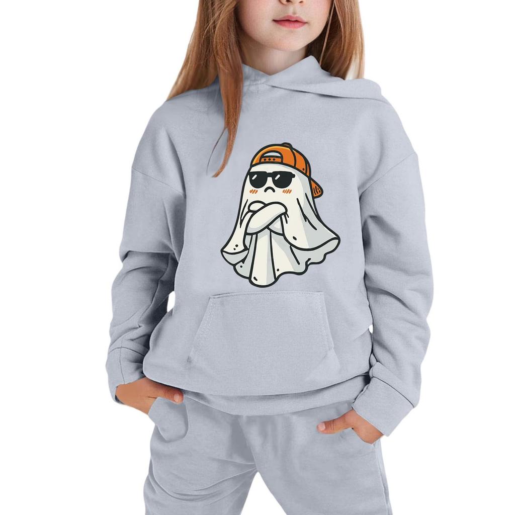Kids Hoodie with Halloween Print - Long Sleeve Pullover Sweatshirt for Boys and Girls