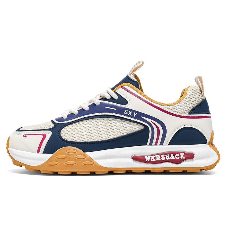 New Autumn Fashion Trend Thick Soled Casual Shoes for Men's Versatile Mesh Breathable Comfortable Low Top Platform Sneakers