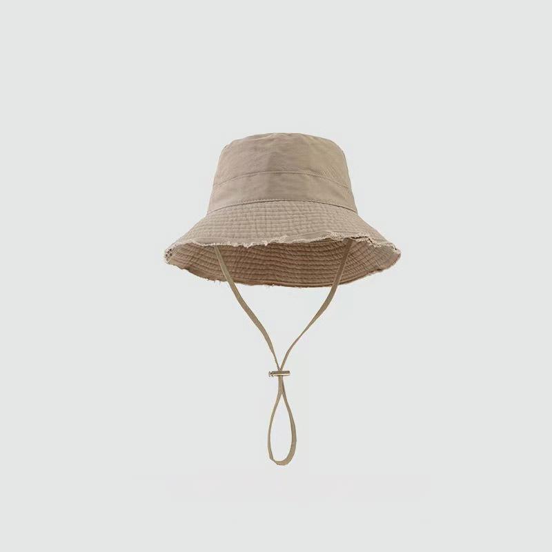 Summer Fisherman Cap for Women Korean Pink Large-Brimmed Bucket Hat Outdoor Beach Travel Sunshade Panama Hats