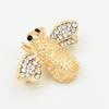 Gilded Rhinestone Bee Brooch Pin