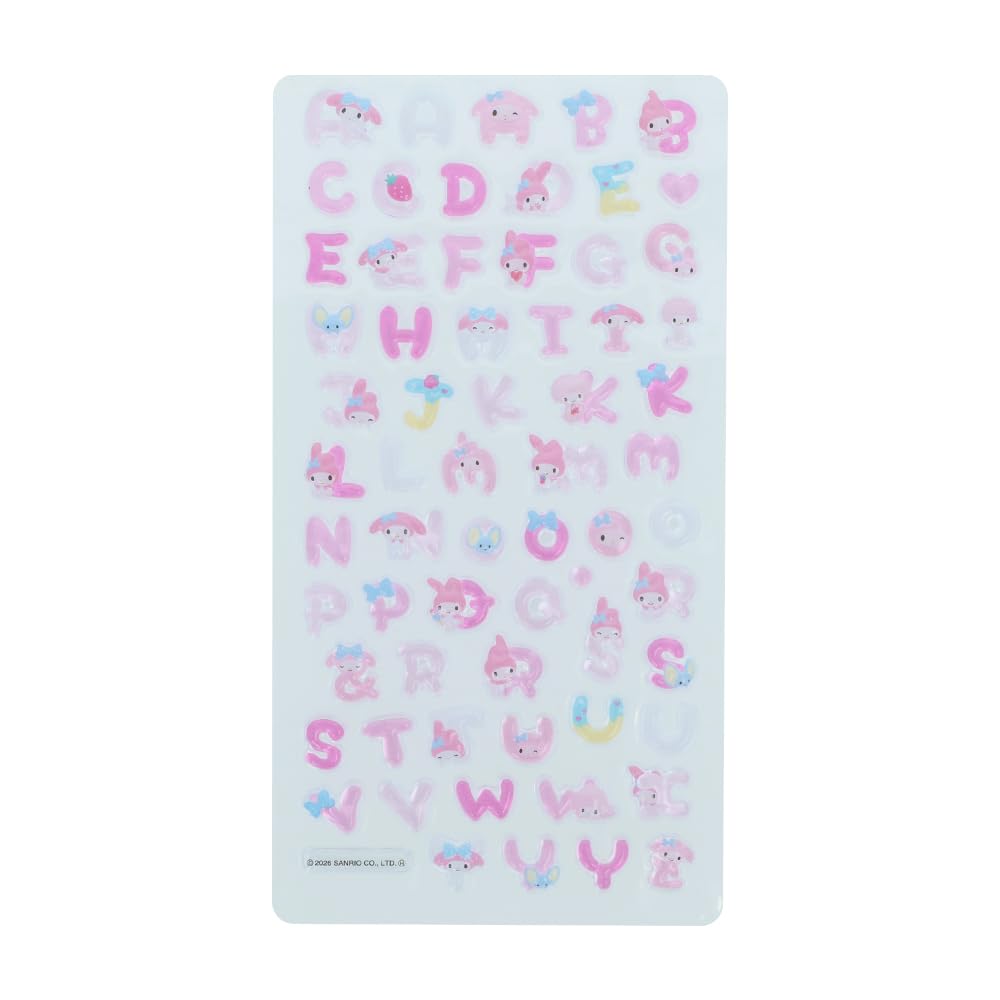 Stationery Bonbon Drop Stickers Sanrio Letters of A Hello Kitty My Hapidanbui S8815542 S8815569 S8815577 S8815615 Sun-Star [Set 4] Standard, Melody,