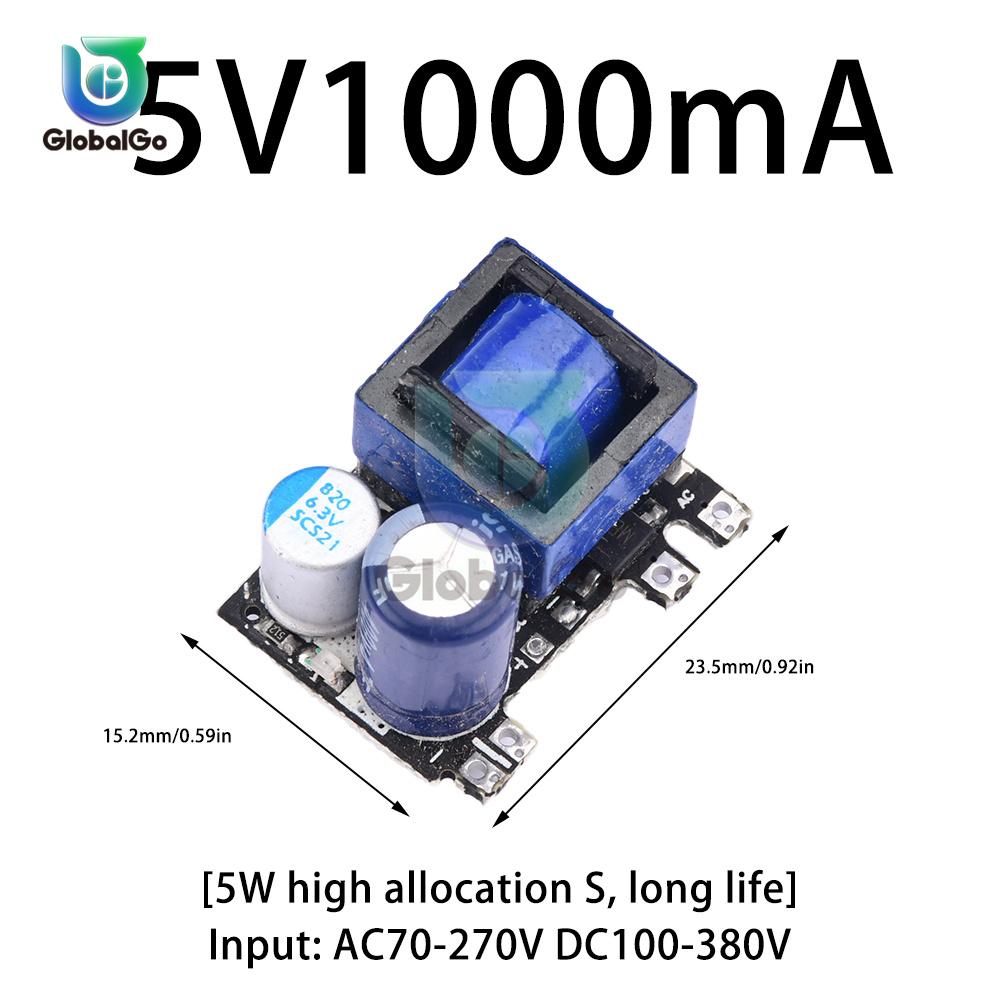 AC-DC 5V 700mA 1000mA 2000mA Precision Buck Converter AC 70-270V To 5V DC Step Down Transformer Power Supply Board Module