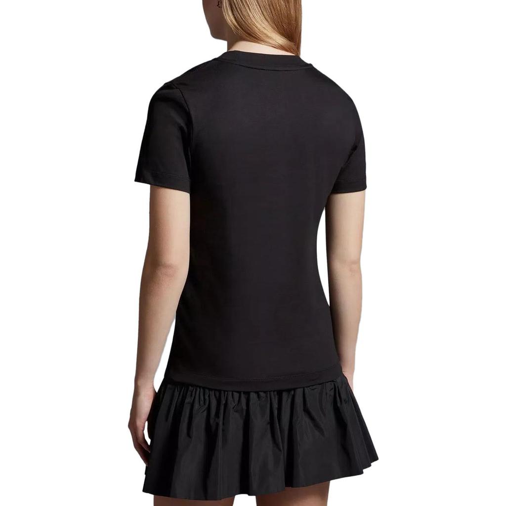 Moncler Monochrome Round Neck Casual Short Sleeve T-Shirt Women Tops Black I20938C00034829FB999