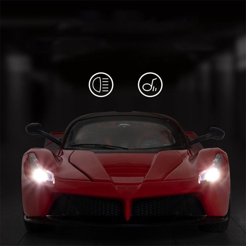 AAYG1 1:24 Laferraris Alloy Sports Car Model Diecasts Metal Toy Racing Vehicles Car Model Simulation Sound Light Collection Kids Gifts