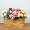 Realistic Rose Peony Artificial Flower Bouquet For Home Wedding Hotel Decoration Silk Material