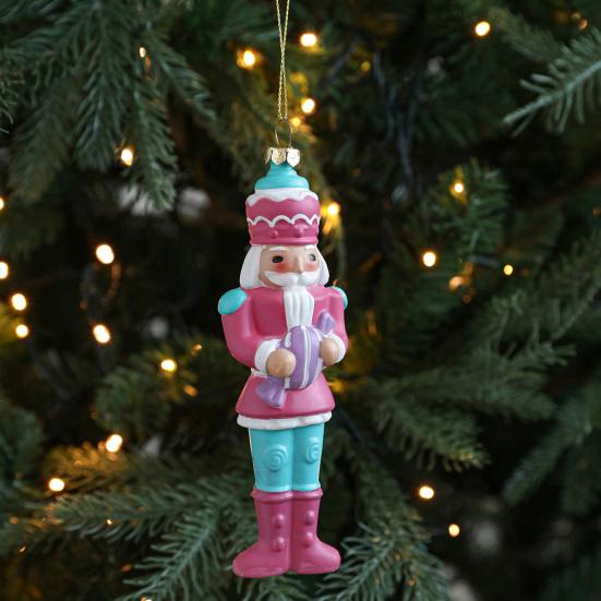 Nutcracker Puppet Pendant Christmas Decoration Soldier Wooden Hanging Ornaments Xmas Tree Figure Toy Fireplace Entrance Decor