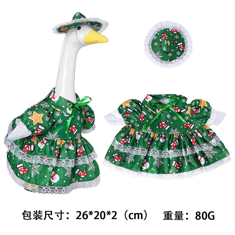 other  Christmas Pastoral Style Porch Goose Clothes with Hat 23 Inch White Lawn Outfit Courtyard Garden Statue Decor