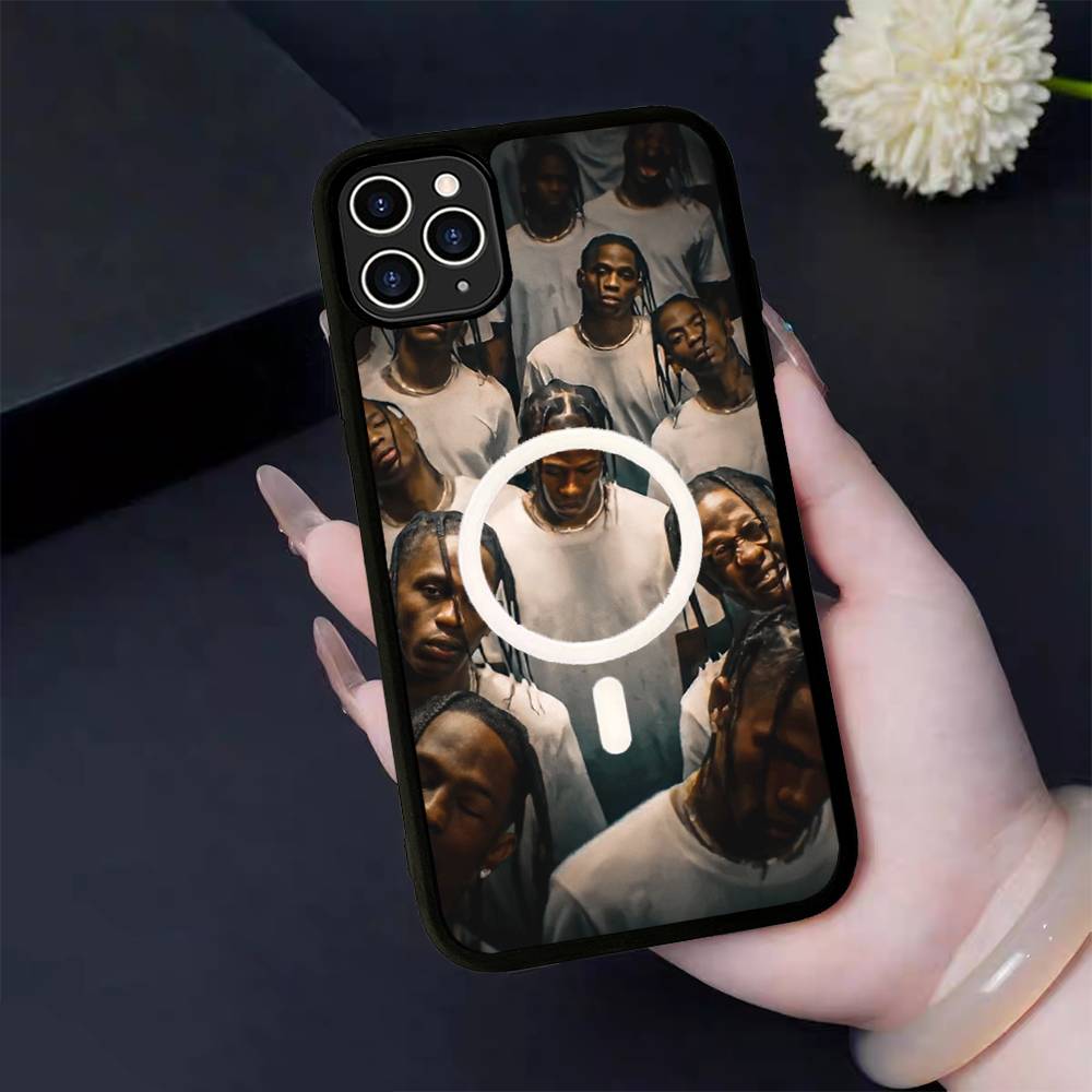 T-Travis S-ScottS Singer For IPhone 17 Air 16 E 15 14 13 12 11 Pro Max Plus PC Shock TPU Cover For Magsafe Phone Cover