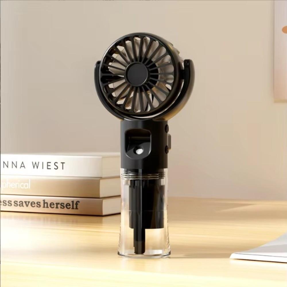 USB Rechargeable Mini Handheld Fan Water Mist Mini Fold Fan Spray Fan with Humidifier  Travel Use чёрный