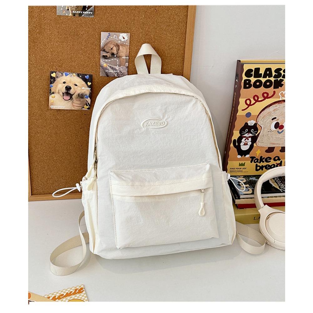 Small Fresh Literary Sense Girl Backpack Junior High and High School Students Solid Color Light and Versatile Schoolbag Large Capacity Backpack