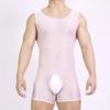 Sexy Men Playsuit Stain Smooth Bodysuit One Pieces Thong Elastic Tights Oil Glossy Shiny Yoga Shaping Maid Leotard Tank Top