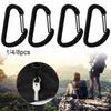1/4/8pcs Black Climbing Camping Hiking Outdoor Water Bottle Hooks D Carabiner Keychain Snap Clip