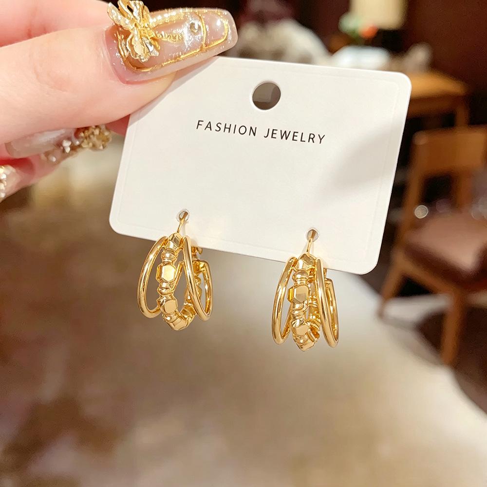 Elegant Triple-Layer Earrings for Women - Versatile, Luxurious, and Fashion-Forward