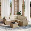 VidaXL Garden Lounge Set with Cushions 6 Pcs, Patio Sofas, Patio Furniture Set, Outdoor Furniture, Beige 3253695