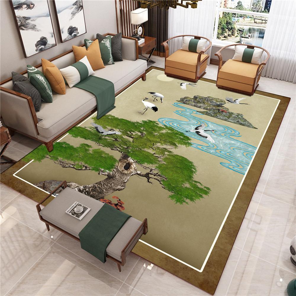 New Chinese Style Living Room Carpet Chinese Style Sofa Coffee Table Mat Bedside Classical Style Carpet