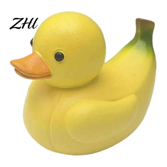 Unique Gifts for Friends Adorable Fruit Duck Figurine, Resin Apple Strawberry Peach Banana Sculpture, Mini Cute Desktop Ornaments Desk Decor
