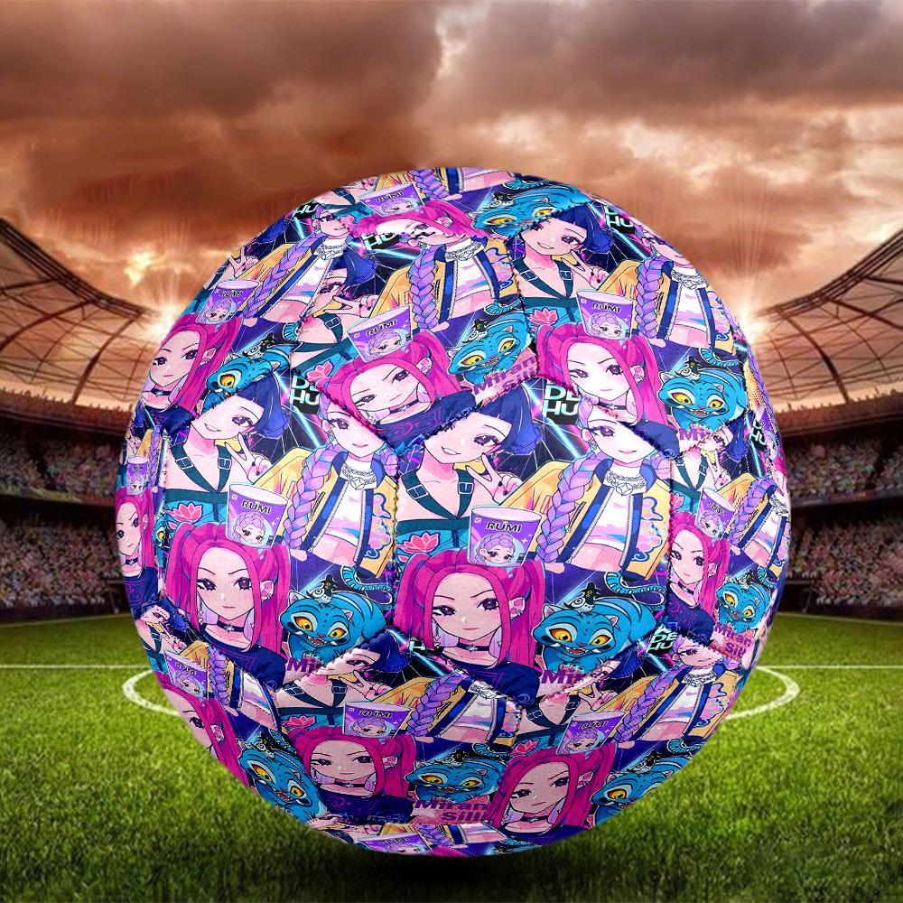 KPop Demon Hunters Print Size 5 Soccer Ball, Standard Match Football for Sports Game and Team Practice, Ideal Gift for Soccer Fans