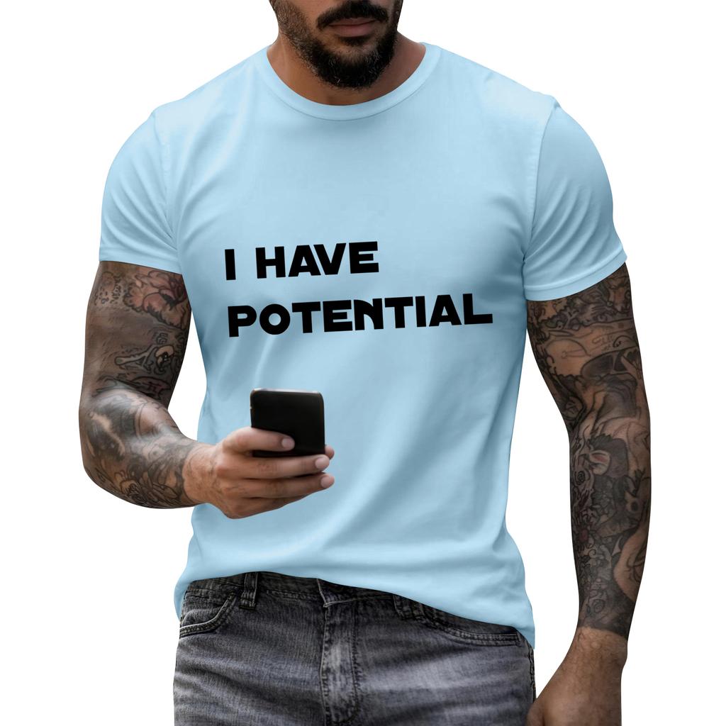 Men's Casual Letter Print Short-Sleeve T-Shirt
