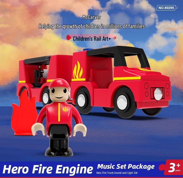 Sound & Light Track Car Police Station Fire Rescue Role-Play Toy for Kids
