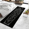 VIKAMA Gothic Coffin Shape Carpet Human Skeleton Pattern Soft Non-Slip Diablo Living Room Bedroom Halloween Party Decoration