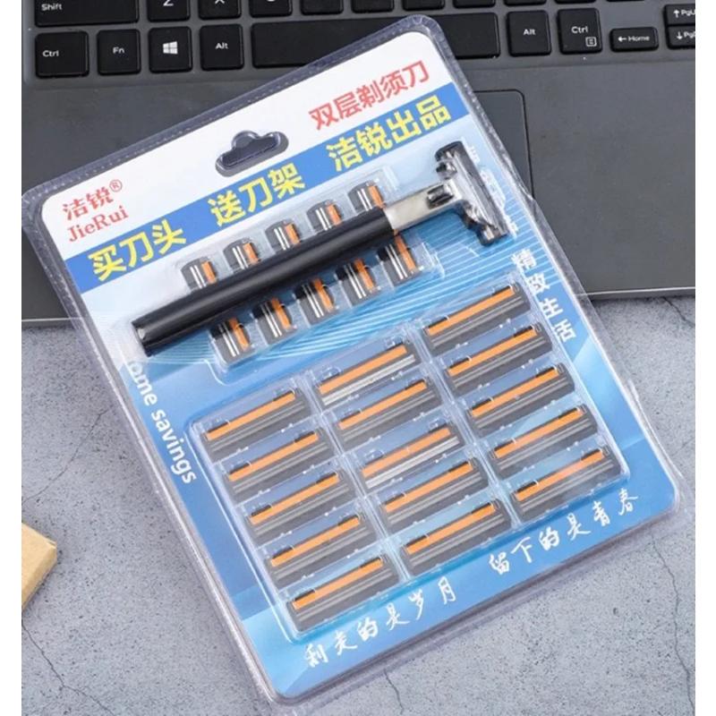 

20 шт. Двусторонние лезвия Сменные головки Старая ручная Безопасная бритва для тонкого бритья Мужская бритва Бритвенный станок с 1 лезвием 20 головок